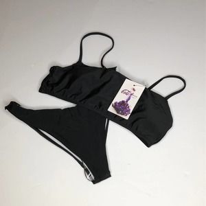 CoCo Fashion Black 2 Piece Bikini Swimsuit, S